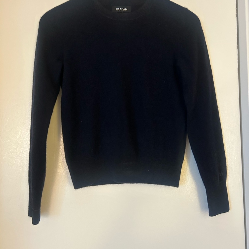 NAADAM Navy Crew cashmere Sweater